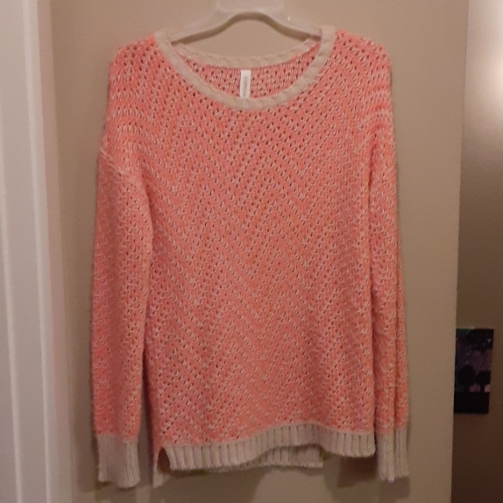 Pink and White long sleeve top